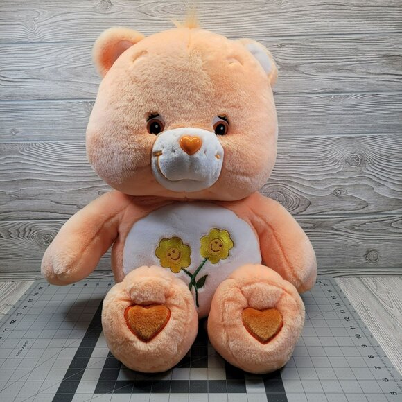 Care Bears Friendship Bear Plush Smiling Flowers Stuffed Animal Vtg 2002 26 in - Picture 1 of 10